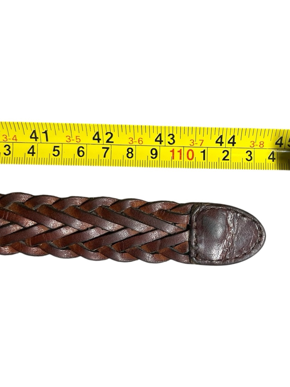 Vintage Dark Brown Braided Leather Belt – Made in Uruguay – Size 34 (85 cm) - Picture 7 of 7